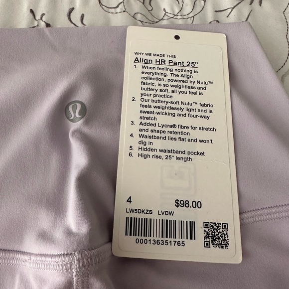 lululemon Align HR pant 25 lavender dew - Picture 5 of 5